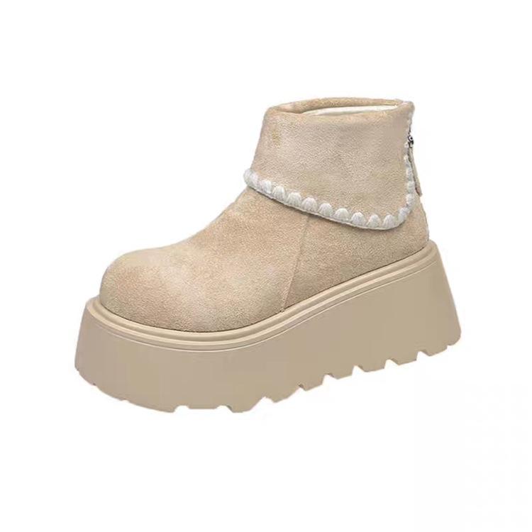 Super fire lace Martin boots women's 2025 new autumn and winter retro versatile small muffin bottom heightening short boots