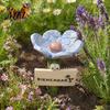 Bee Waterer Station Flower Shaped Insect Water Feeder Stake, Resin Garden Drinker with Soil Insertable Metal Ground Spike, Weather-Resistant