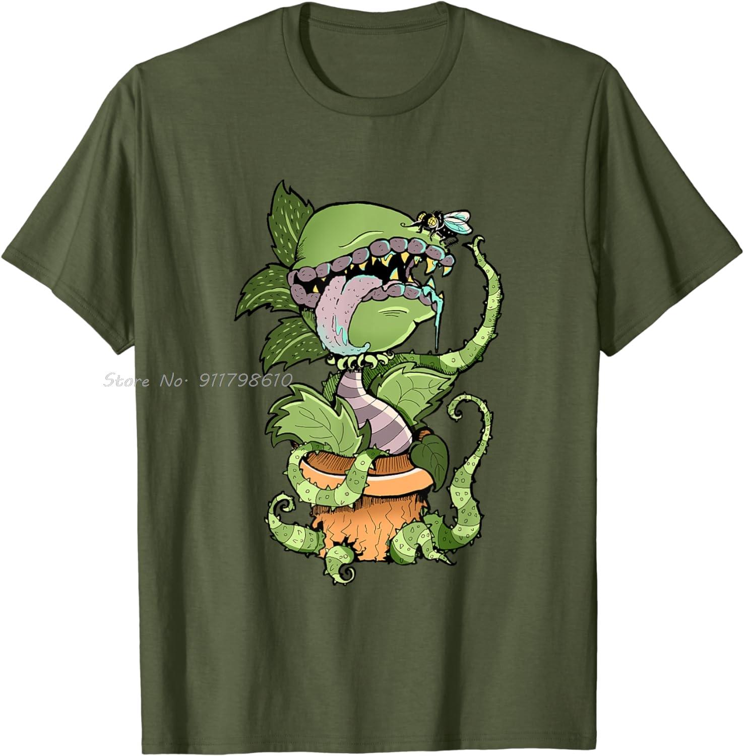 

Oversized T-shirt New Vintage Venus Flytrap Hungry Carnivorous Plant Cotton Tshirt Flower Lover Unisex Tops Tees Men s Clothing 4XL