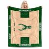 Milwaukee Bucks Basketball Court Style Blanket, Green and Beige Design Blanket, Suitable for Use In the Bedroom, Living Room, On the Sofa