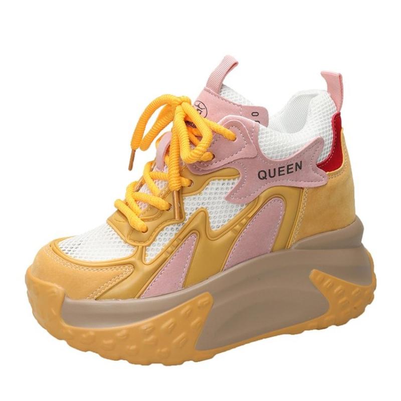 Fashion New 10cm Fashionable and Versatile Thick Soled Dad Shoes For Autumn 2025 New Mesh Breathable Casual Lace Up Sports Women's Shoes