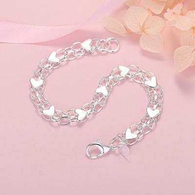 Bracciali Classici a Cuore di Lusso in Argento Sterling 925 per Donna Gioielli di Moda di Design Regali per Matrimonio Festa di Compleanno