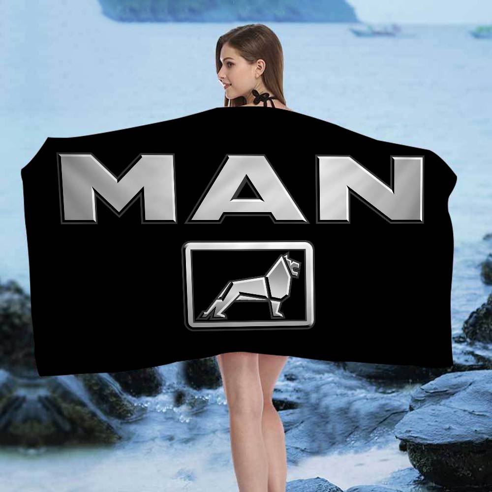 M-Man Truck Logo Microfiber Beach Towel Absorbent Quick Dry Soft Yoga Swimming Resort Mountain Climbing Towel