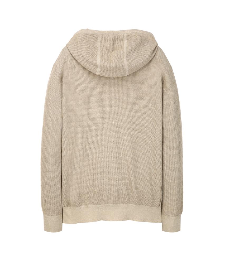 Jilseutyueoteunyuyogmaen Cotton Lean Knit Zip-Up Hoodie Cardigan - Beige (Jnsw6B505I2)
