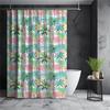 Preppy Palm Tree Shower Curtain – Tropical Coastal Design, Unique Beach Bathroom Decor