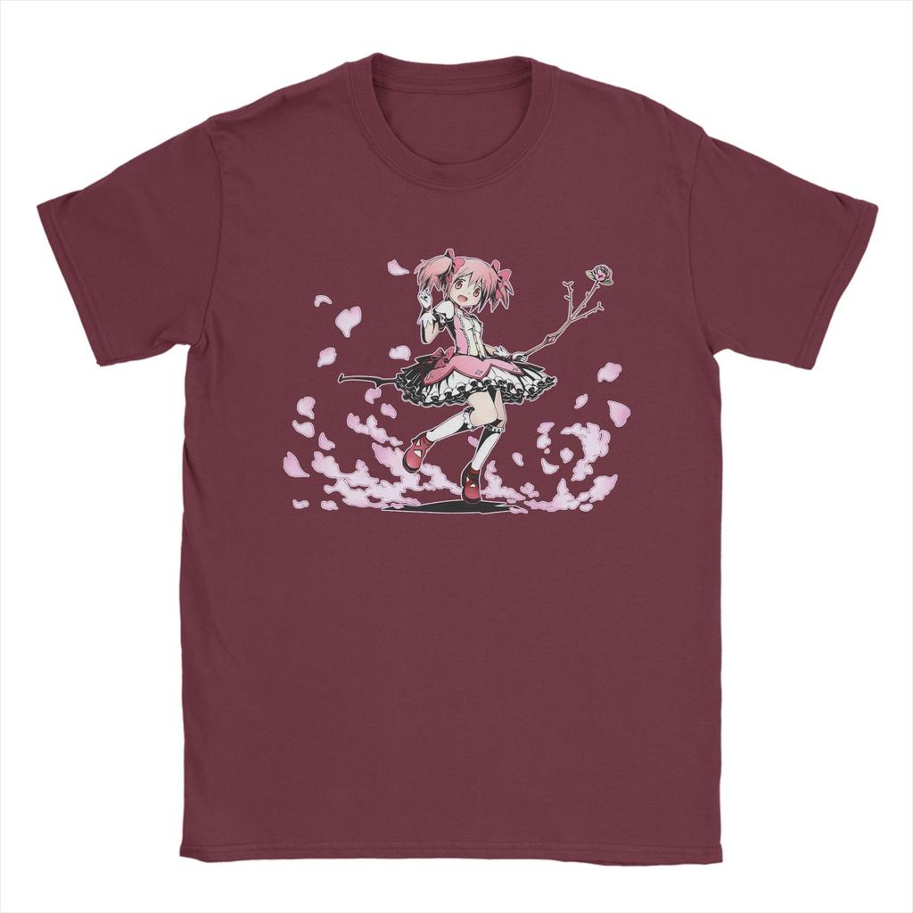 Madoka Mahou Shoujo Unisex T Shirts Puella Magi Madoka Magica Anime Tee Shirt Short Sleeve O Neck TShirts Pure Cotton Clothing