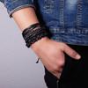 4pcs/set Bohemia Bracelets Bangles For Men Multilayer Woven Leather Vintage Ethnic Jewelry Bracelet