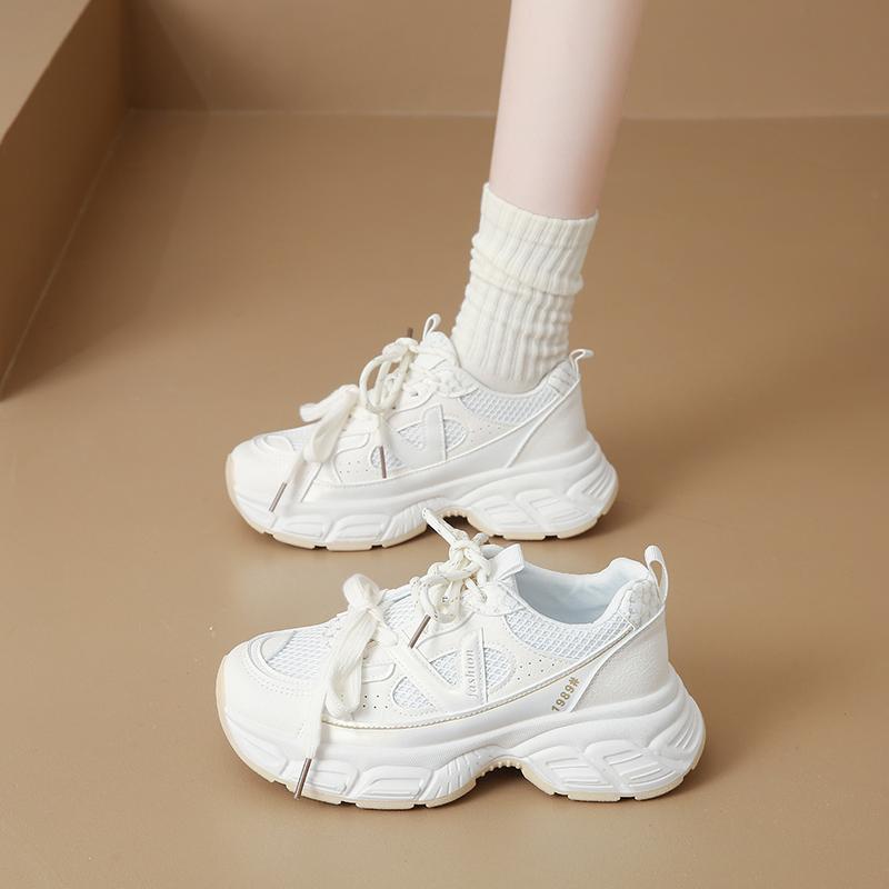 

CRLAYDK Женские кроссовки для бега Платформа Массивные кроссовки для ходьбы Дышащая сетка Удобные Повседневные Теннисные Папины Клиновидные Кроссовки 40