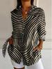 3D Abstract Pattern Women's Long Shirt with Drop Shoulder Sleeves