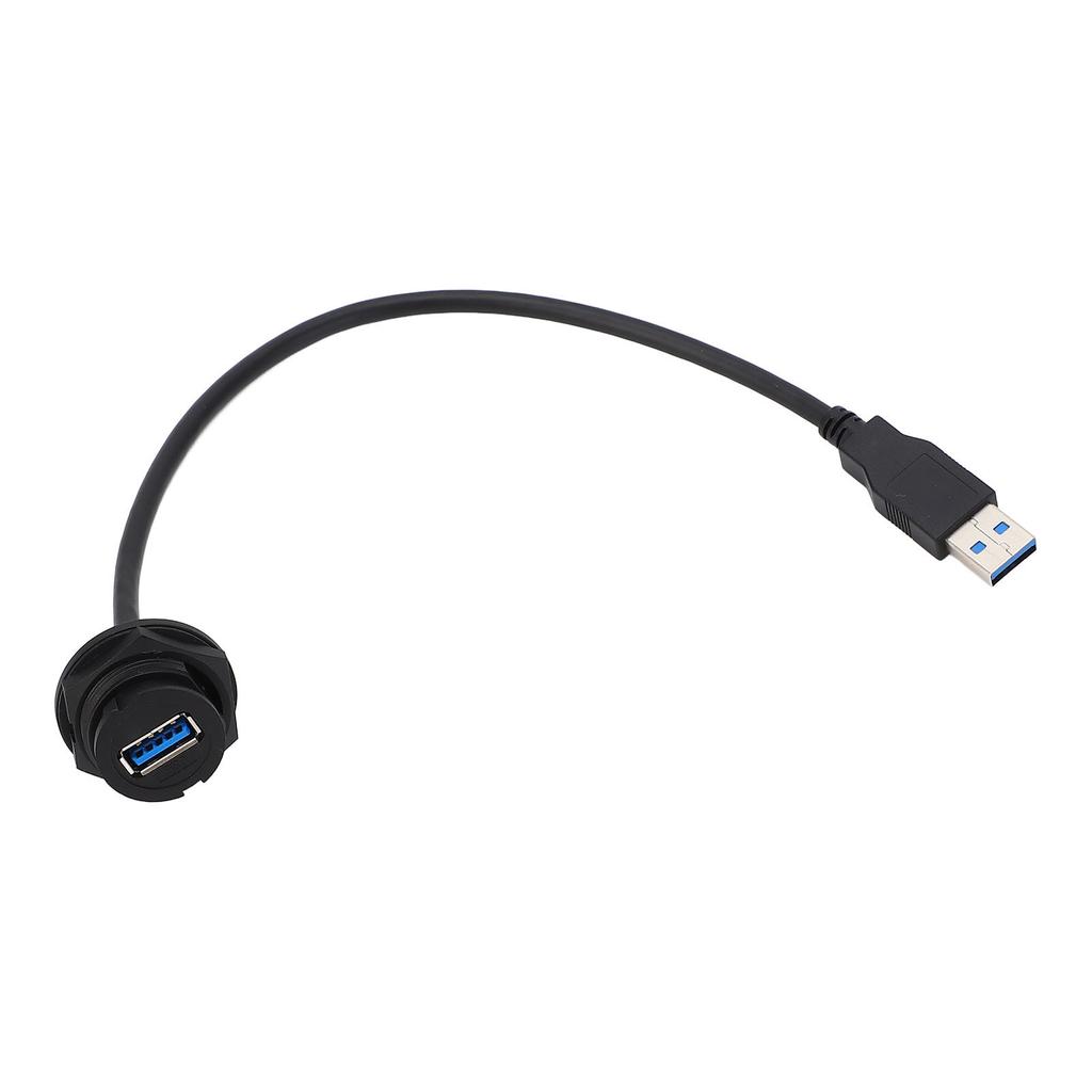 USB3.0 Panel Socket Waterproof Data Connector with Extension Cable Male Female Straight Head 0.3mete