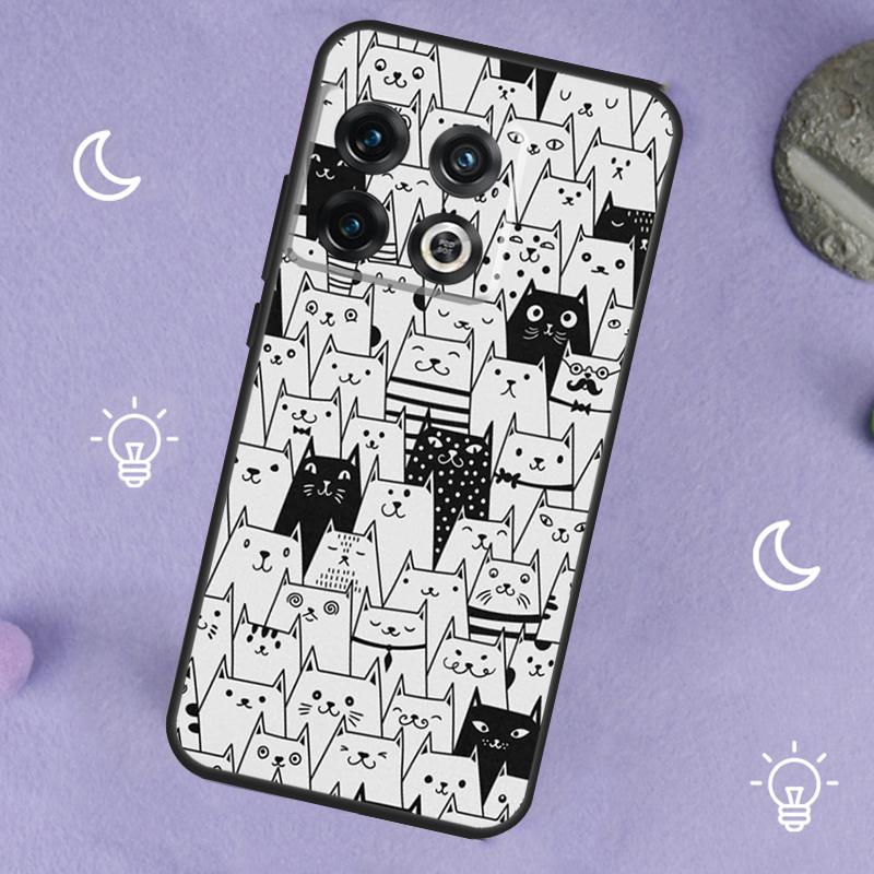 Funny Cat Collage Case For OnePlus 13T 10T 8T 10R 12R 13R 15 13 12 11 10 9 Nord 5 CE 2 3 4 Lite N20 N30 Cover