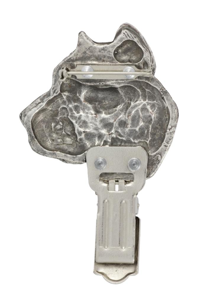 Presa Canario, Dogo Canario, Canary Mastiff – Brooch with a clip, holder for a start number – Design 02 | Art-Dog