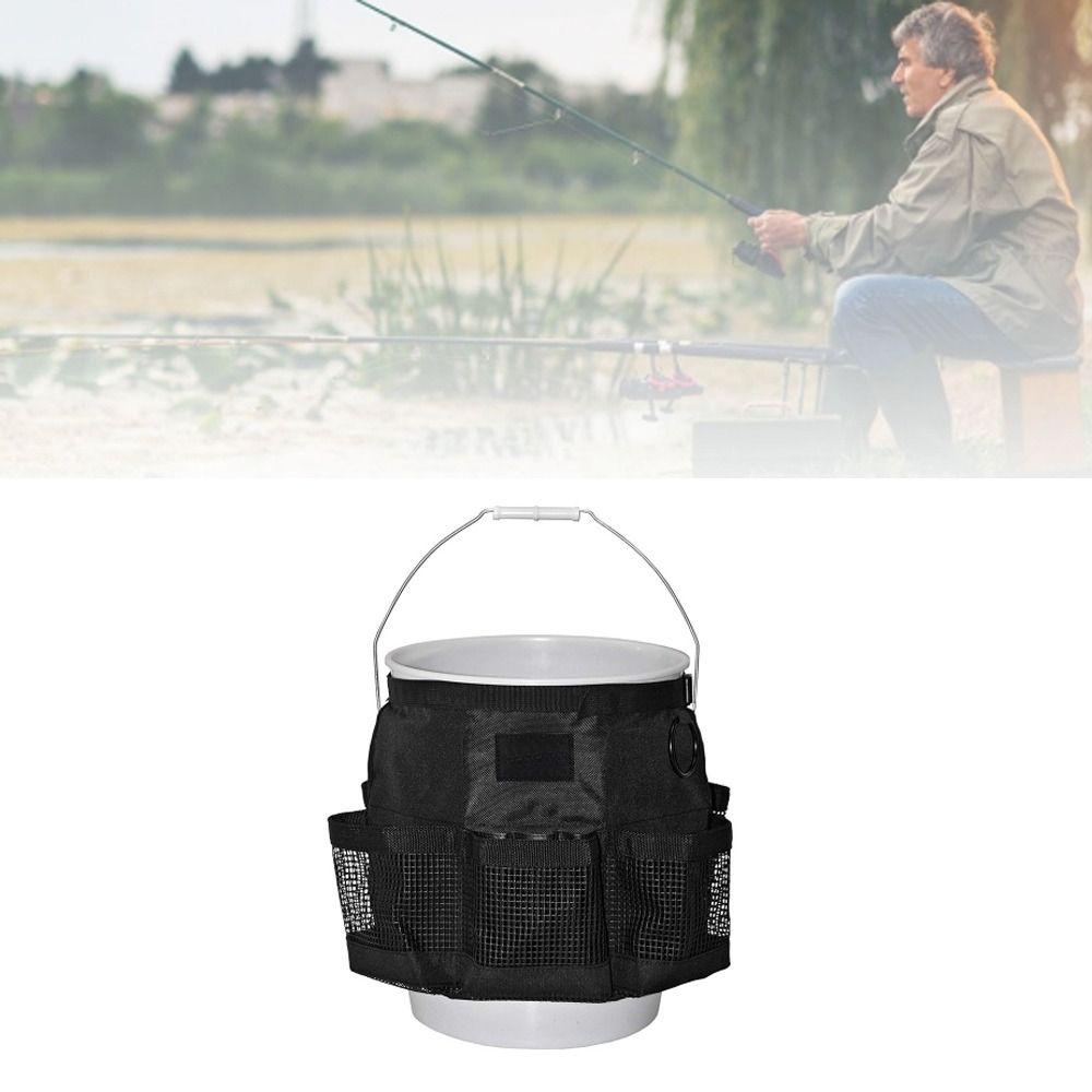 With Mesh Bucket Tool Organizer Multi-Pockets Bucket Accessories Bag for 5 Gallon Bucket Fishing
