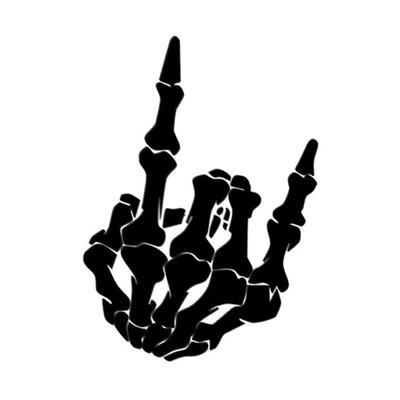 Naklejka samochodowa Spersonalizowana czaszka Finger Graficzny notatnik Motor Car Odblaskowa dekoracyjna naklejka