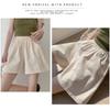 Casual Shorts Women's Washed Cotton Overalls Loose High Waisted Wide Leg Pants Women's Three-quarter Pants
