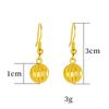 Genuine 18K Gold Color Hollow Bead Drop Earrings Simple Long Elegant Earrings for Women Fine Jewelry Gifts Not Fade