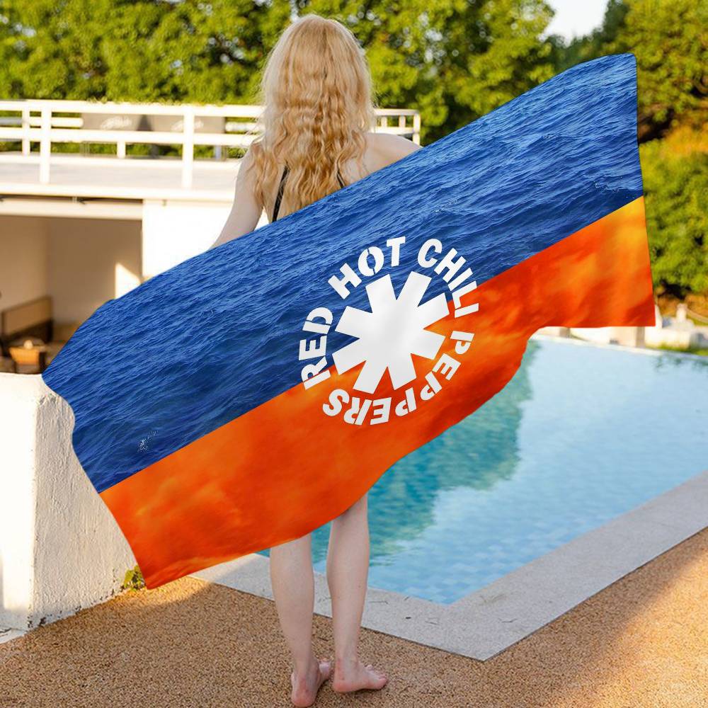 Red Hot Chili P-Peppers Band Bath Towel Microfiber Soft Water Absorbing Breathable For Girl Kids Decorative Cartoon Beach Towel