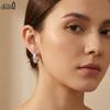 Effie Queen Echte 925 Silber 8A Eckiger Zirkonia Creolen Luxus Schmuck für Damen Hochzeitsfeier Ohr Accessoire Geschenk LZE15