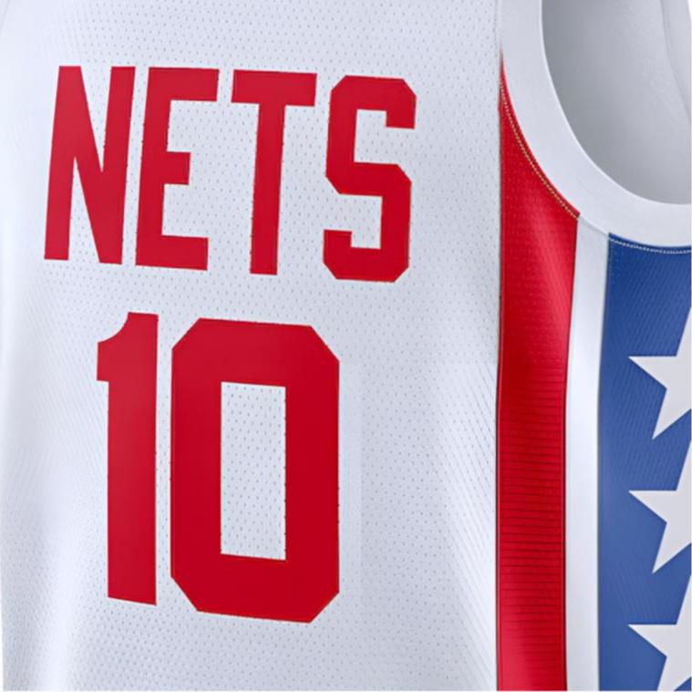 Nike X NBA Collaboration Brooklyn Nets Dri-Fit Ben Simmons Crew Neck Lightweight Moisture-Wicking Basketball Shirt Men tops White DO9444-103