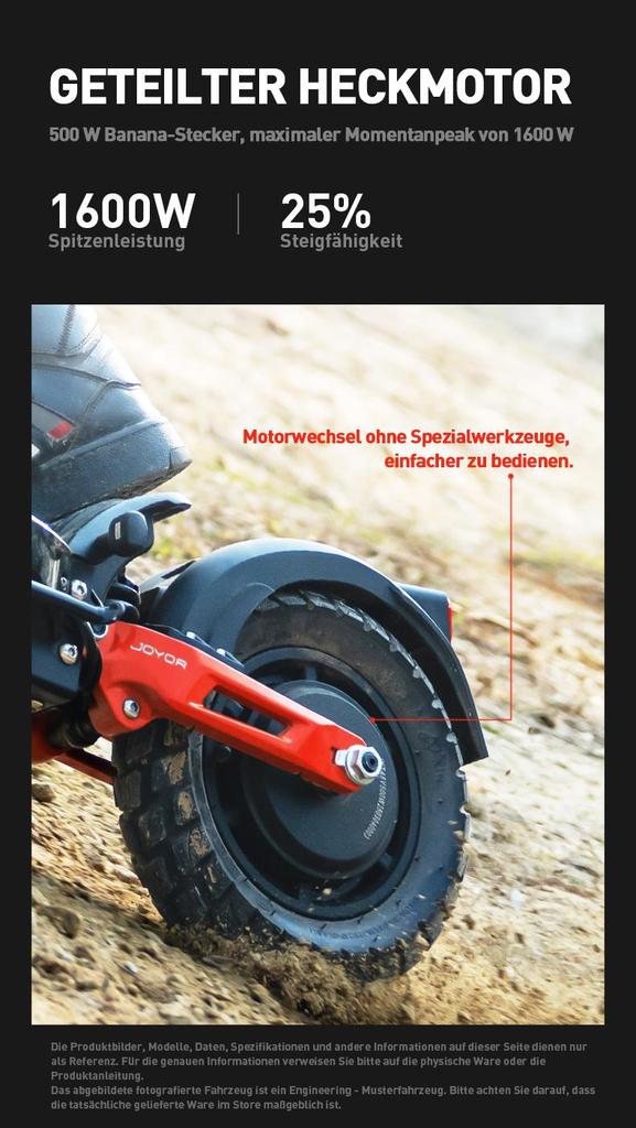 JOYOR T6E(ABE) Electric Scooter 500W Motor, 48V 18Ah Battery, 70KM Range, 10" Off-Road Tire, 20KM/H Speed Foldable E-Scooter
