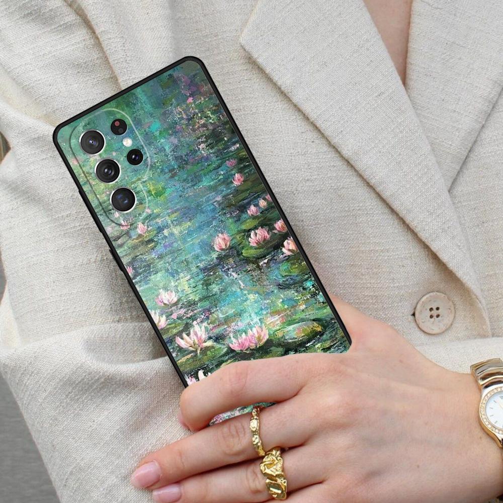Claude Monet Garden Lotus Bridge Cell Phone Case for Samsung Galaxy S26 Ultra S25 S24 S23 S22 S21 S20 Note10 Cover