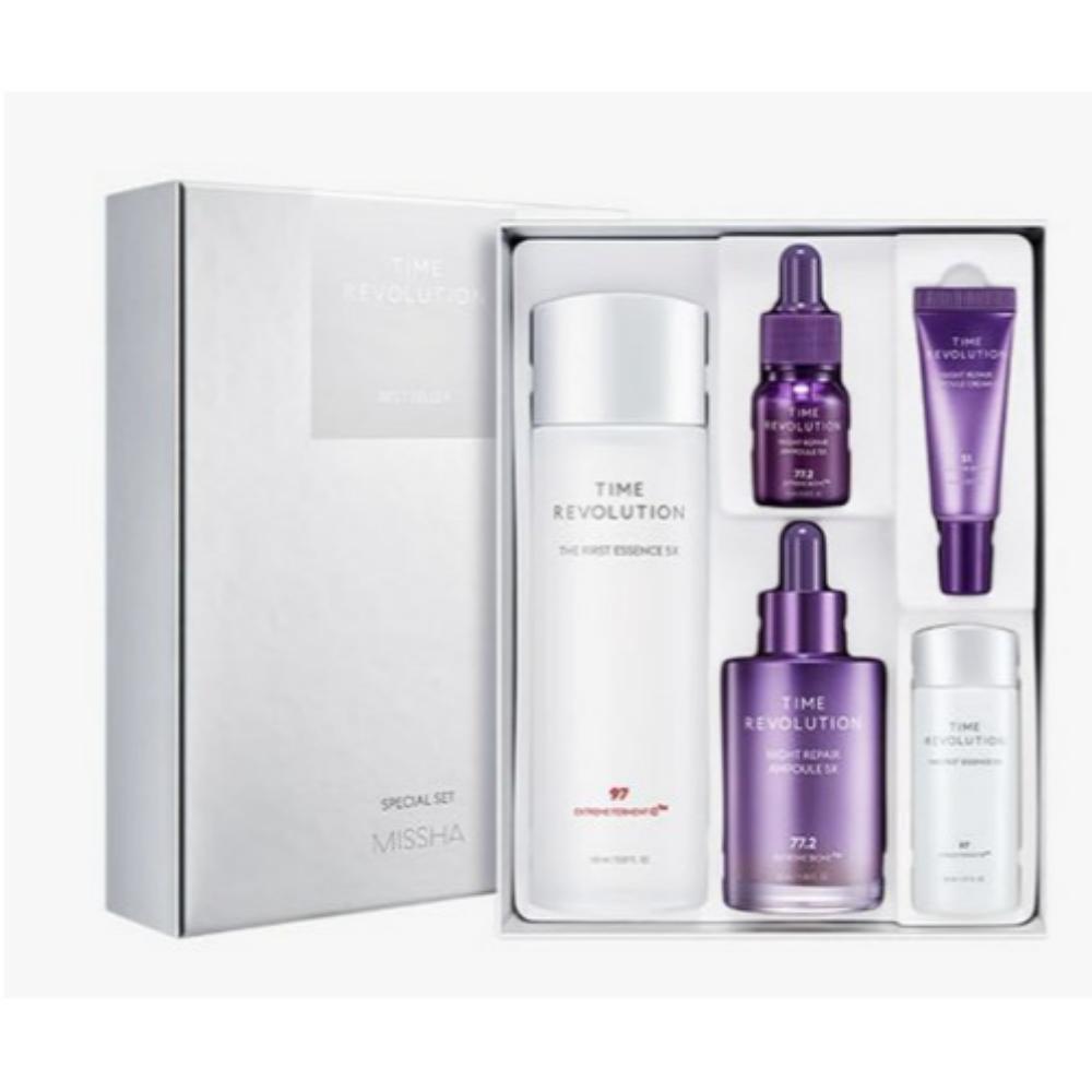MISSHA Time Revolution Starter Set 5X – Essence & Night Ampoule (2Piece Set) / Best gift set