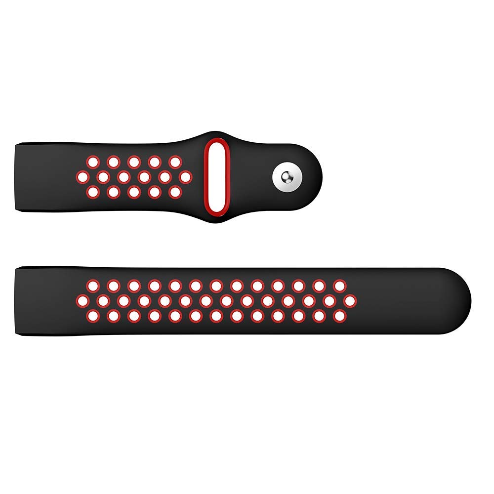 

Two-color Soft Silicone Watch Band for Fitbit Charge 3 Black/Red