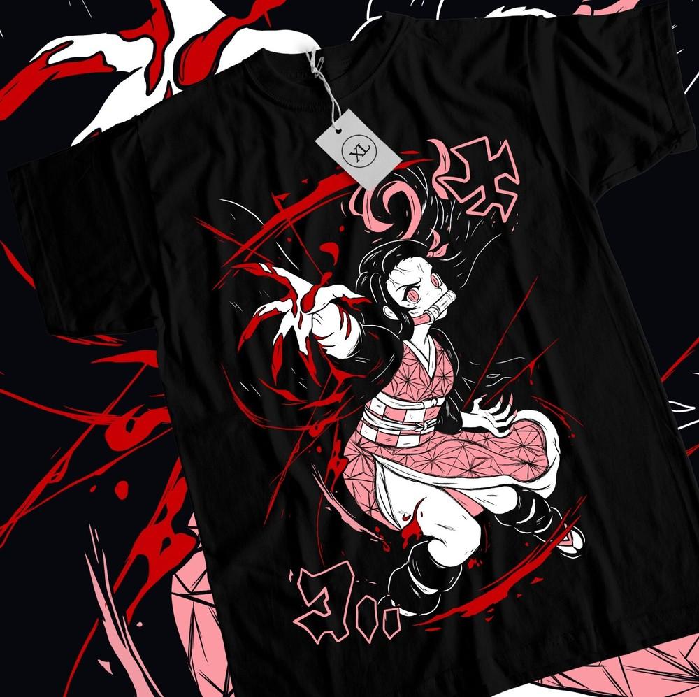 Nezuko T-shirt Demon Slayer Kokushibo Kimetsu No Yaiba Tanjiro Shirt All Size Unisex T-Shirt XXL