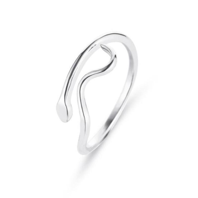 Anillo de dedo ajustable con ondas de agua para mujer, joyería de fiesta, regalo de decoración