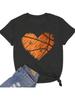 Women Basketball Mom Shirts Game Day Basketball Sports Lovers T-Shirt Casual Short Sleeve Tops Tee