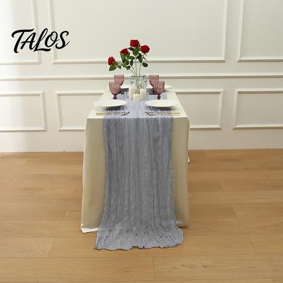 Everyday Use Tablecloth Cheesecloth Table Runner, Boho Rustic Farmhouse Gauze Long Sheer Themed Party Runner Fabric for Wedding Tea Baby Shower