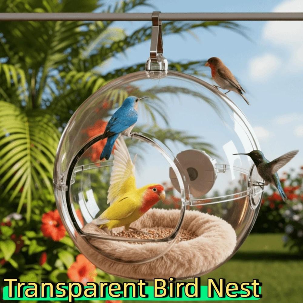 Spherical Transparent Bird Nest Wear-resistant Hanging Pigeon House Bite Resistant Plastic Squirrel Bed For Parrots Budgies