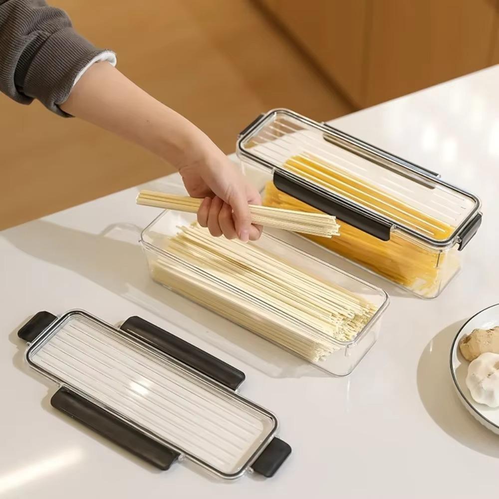 Transparenter Küchen-Vorratsbehälter mit Verschluss, Versiegelte Kühlschrank-Organizerbox, Küchenzubehör