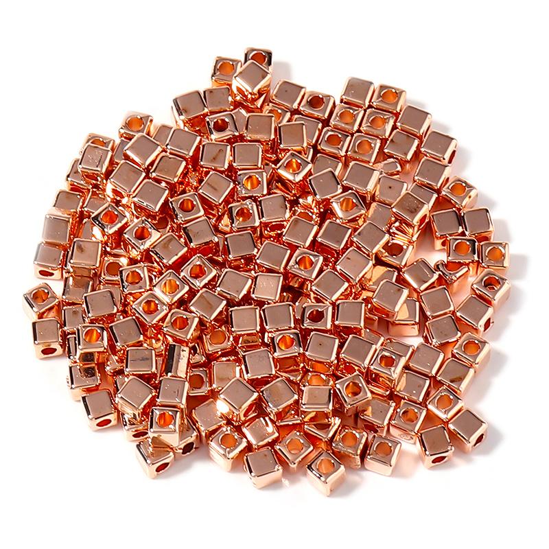 

300-500pcs/Lot CCB Square Beads Gold Color Loose Spacer Cube Seed Bead for DIY Jewelry Making Bracelets Necklaces Accessories 4mm