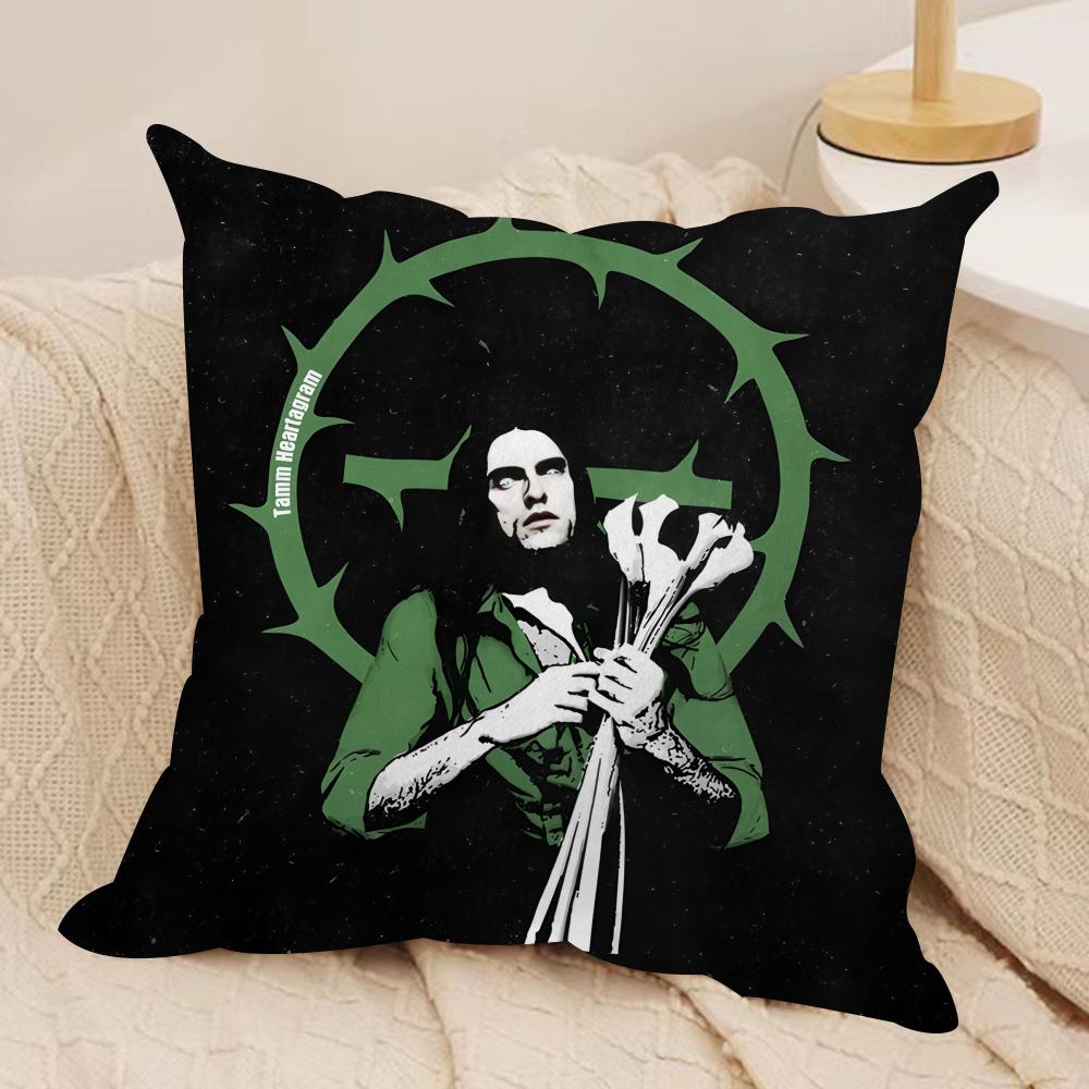 TType O Negative PPeter Steele Cushion Cover Silky Short Plush Invisible Zipper Dustproof Sofa Pillow Case for Home Decor