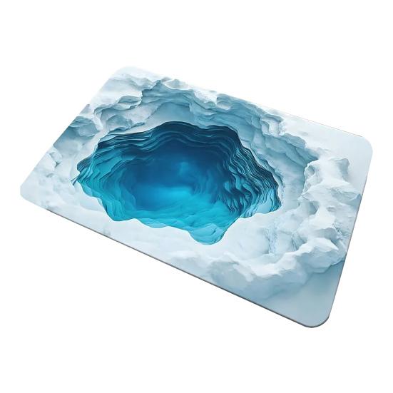 3D Optical Illusion Rug Endless Abyss Floor Mat Depth Manhole Entrance Rug Non-Slip Doormat for Bathroom Living Room Playroom Decoration