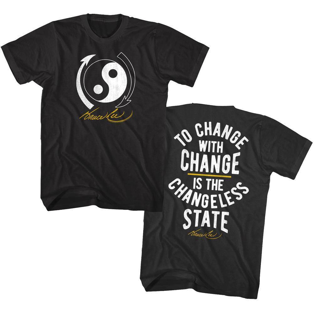 Bruce Lee Yin Yang Changeless State Men T Shirt Signature Kung Fu Master Ninja XL