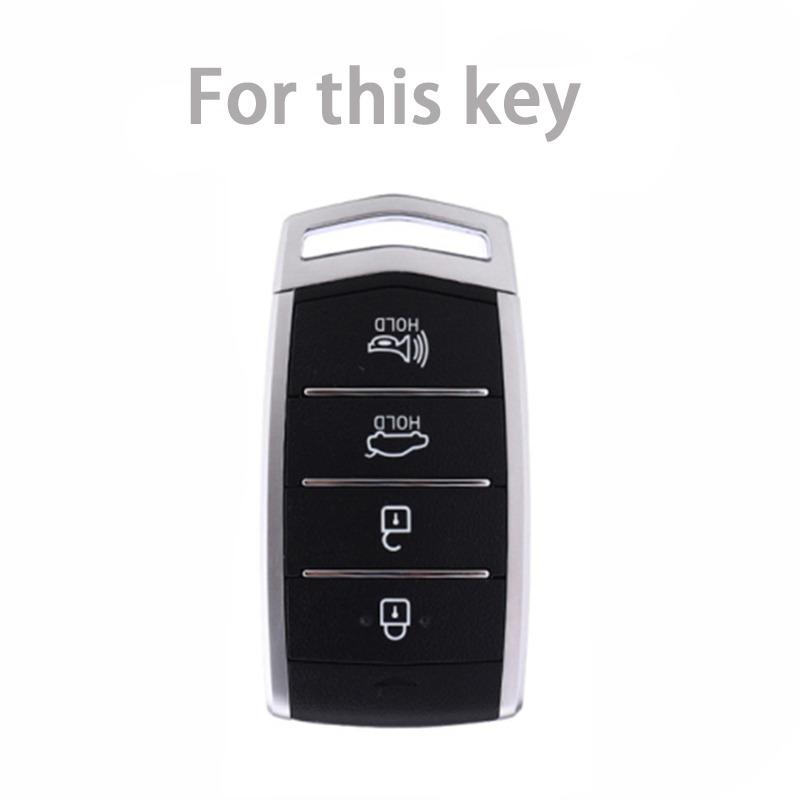 4 Buttons Soft Tpu Car Smart Key Case Cover For Hyundai Genesis G70 G80 Eq900 G90 Auto Key Fob Shell Protector Accessories