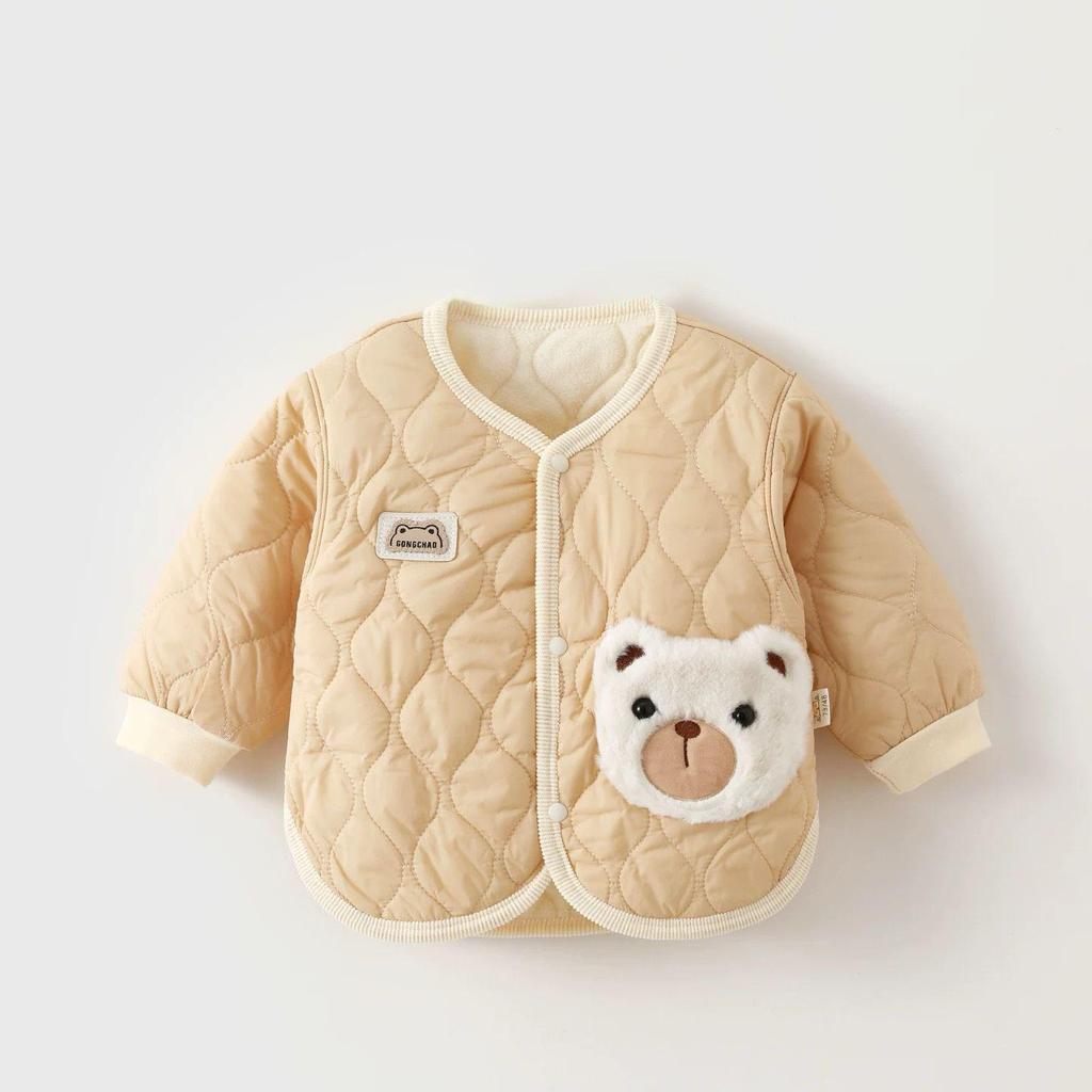 Infant Winter Cotton Jacket - Plush Velvet Lined, Warm Padded, for Autumn & Winter