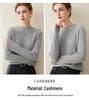 Pure Cashmere Women's Loose Pullover Sweater - Round Neck, Solid Color, Warm Knitwear for Autumn/Winter