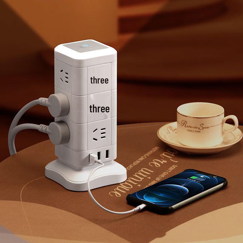HOPECENT Vertical Cube Power Strip with USB