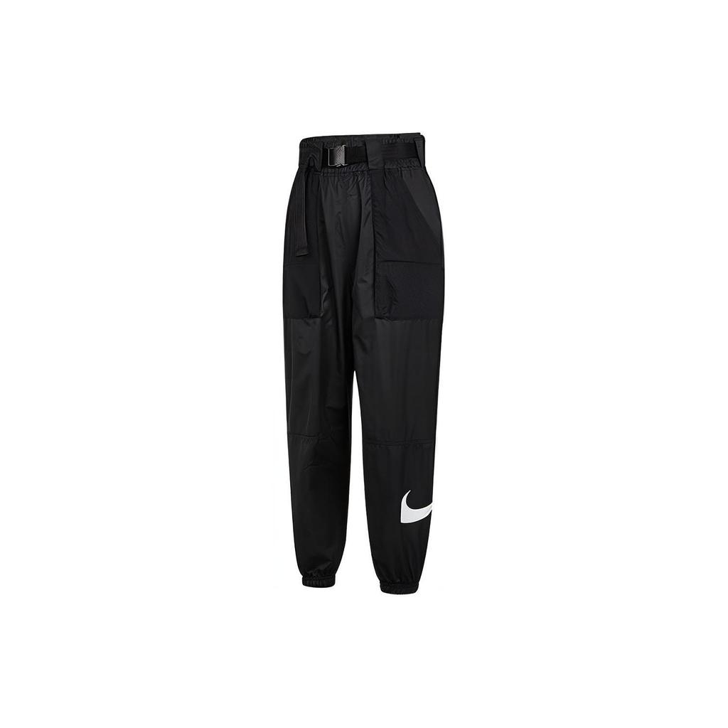 Nike Color Block Logo Pocket Sports Long Pants Women Bottoms Black DB3867-010