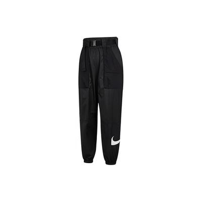 Color Block Logo Pocket Sports Long Pants Women Bottoms Black DB3867-010