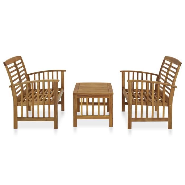 VidaXL Garden Furniture 3 Pcs Solid Acacia Wood