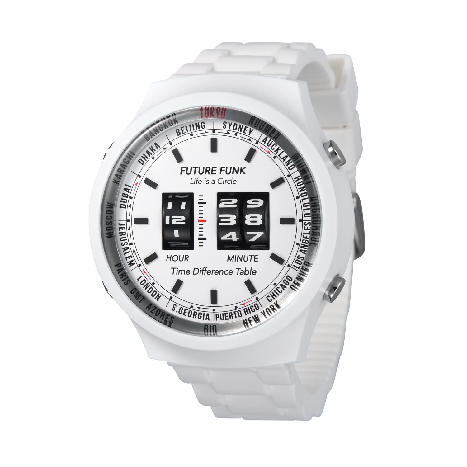 

Мужские часы FUTURE FUNK [аналогово-цифровые часы x дизайн космической эры] Водонепроницаемые. Гарантия производителя включена. FF105-WH