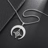 Celtic Trinity Pendant Irish Moon Necklace Mens Nordic Viking Stainless Steel