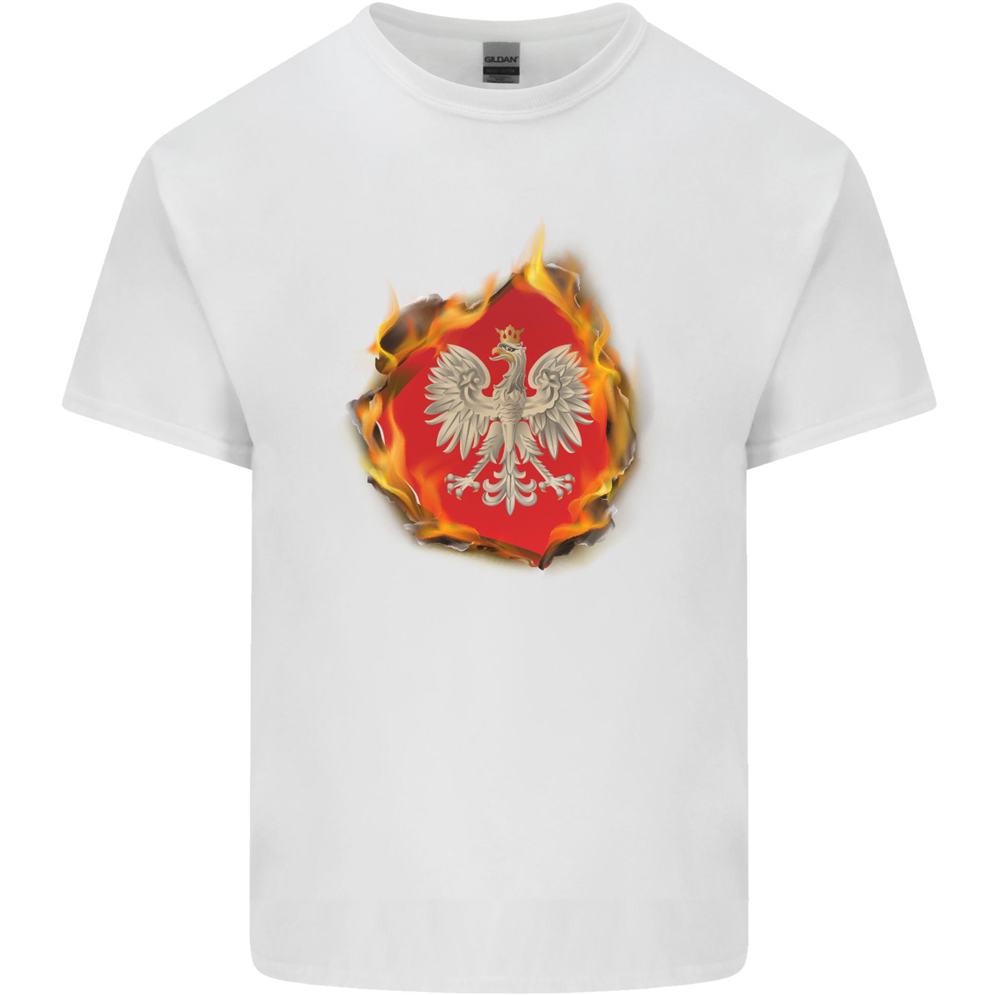 The of Polish Flag Fire Effect Poland Unisexs Light Cotton TShirt S