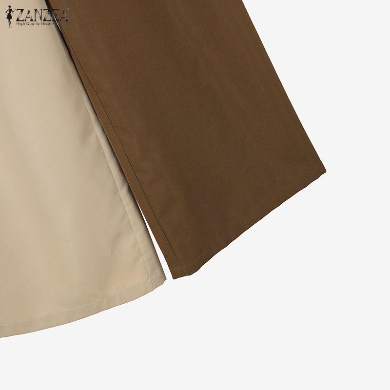 ZANZEA Damen Langarm Blazer und Hose Lässige zweiteilige Anzugsets