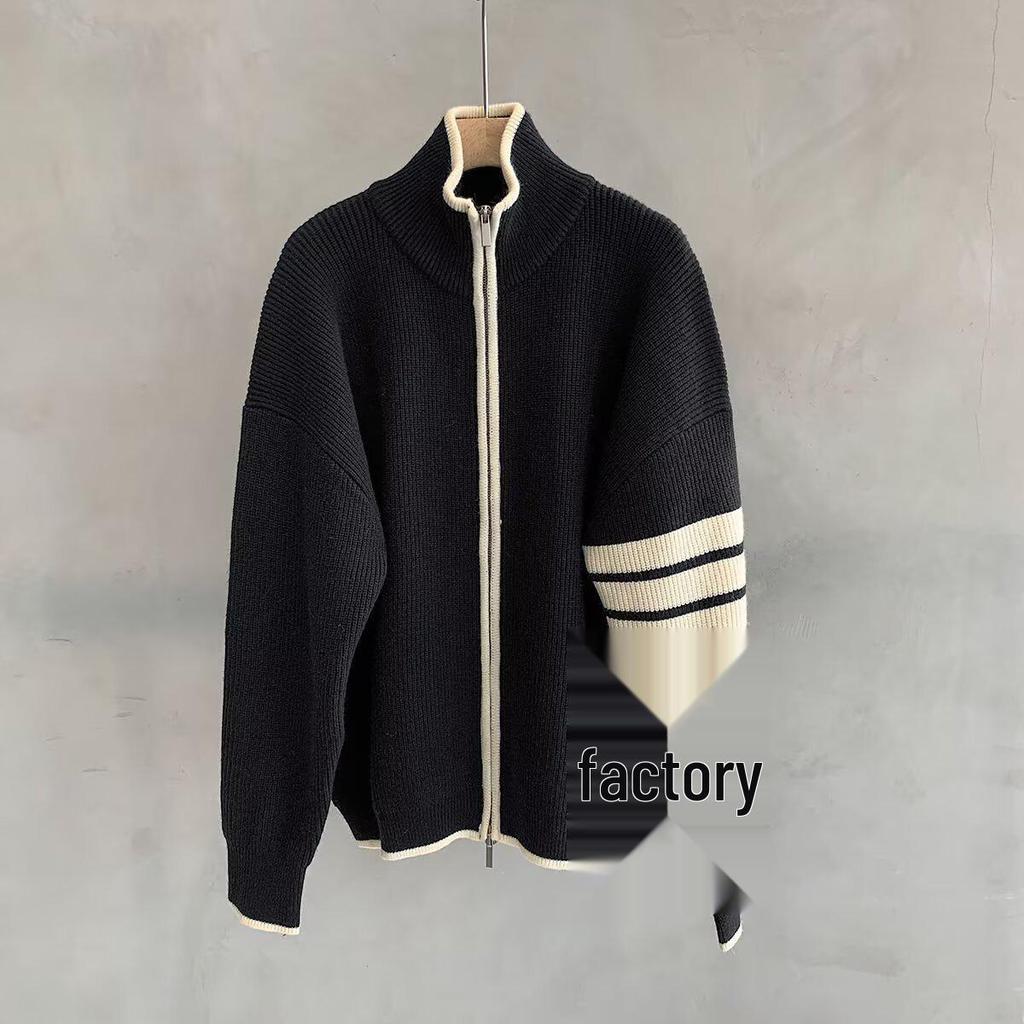 Men’s Slim Fit Striped Knit Cardigan - Fashionable Versatile Spring/Autumn Sweater 2025
