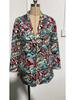 European & American Women's Mid-Length Printed Casual Blazer - Spring/Autumn 2024 Fashion
